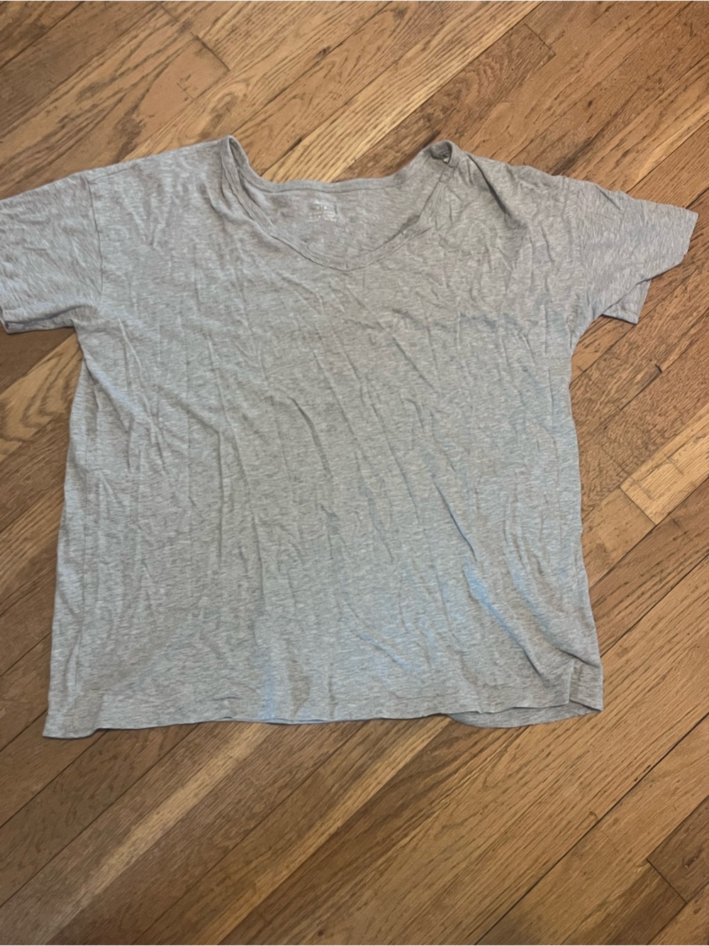 Aerie 100% Cotton Oversized Boyfriend V-Neck Grey Tee size Medium